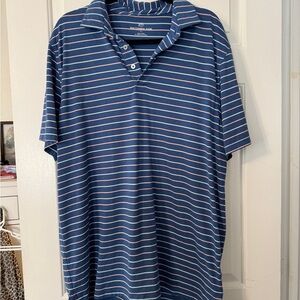 Men’s Southern Tide XL Blue Striped Polo Shirt